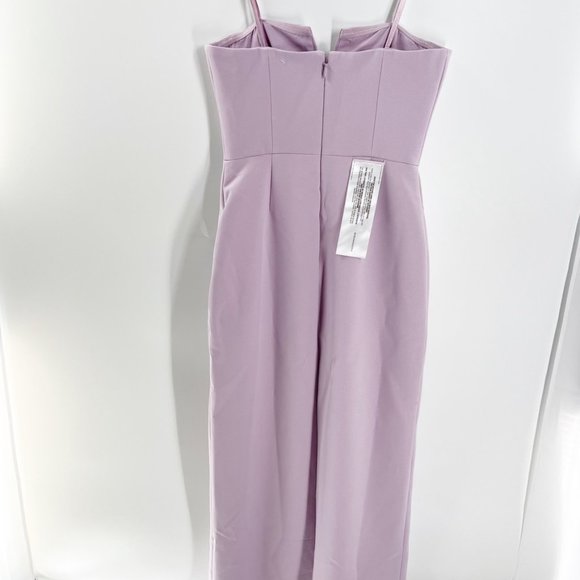 BCBGMAXAZRIA Crepe Notched Strapless V gown Lavender Size 4 NWT - Picture 4 of 13